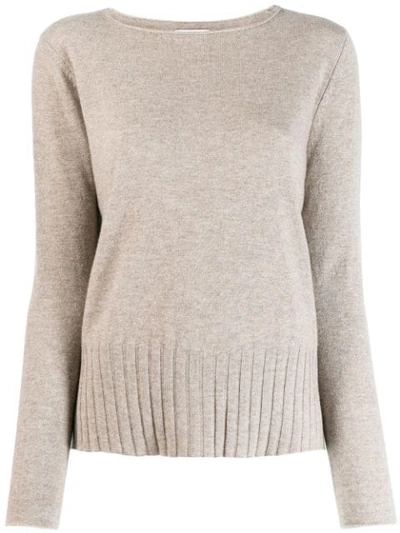 Allude Boat Neck Sweater In Neutrals