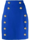 Balmain Button-detailed Mini Skirt In Blue