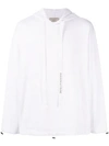 Maison Kitsuné Branded Drawstring Hoodie In White