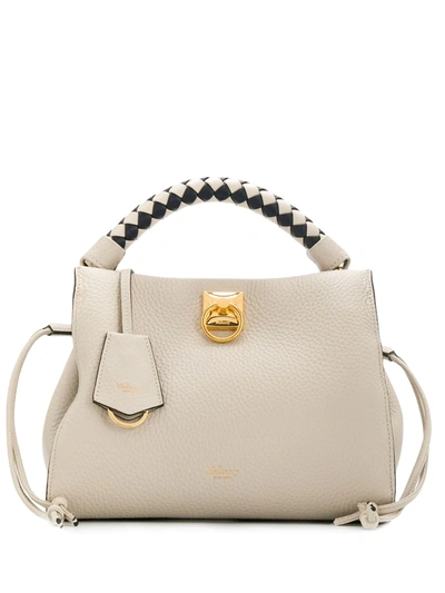 Mulberry Small Iris Heavy Grain Tote Bag In Crema