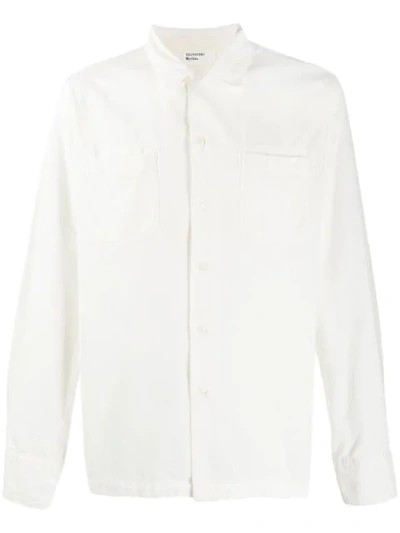 Universal Works Ribbed Long Sleeve Shirt In White