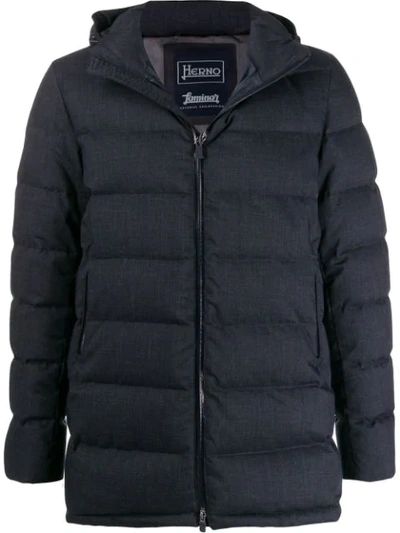 Herno Hooded Padded Jacket In Grey