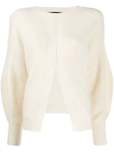 Federica Tosi Front Slit Jumper In White