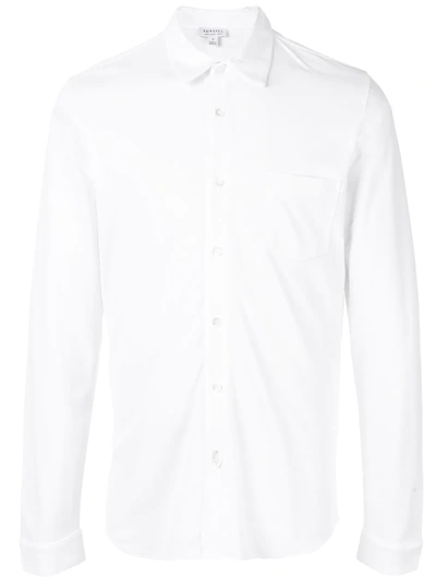 Sunspel Pique Relaxed Shirt In White
