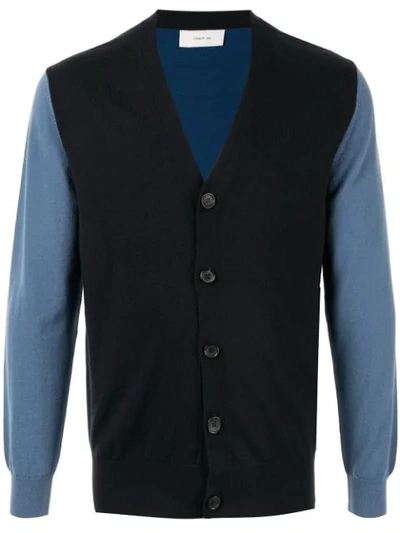 Cerruti 1881 Contrast Sleeve Cardigan In Blue