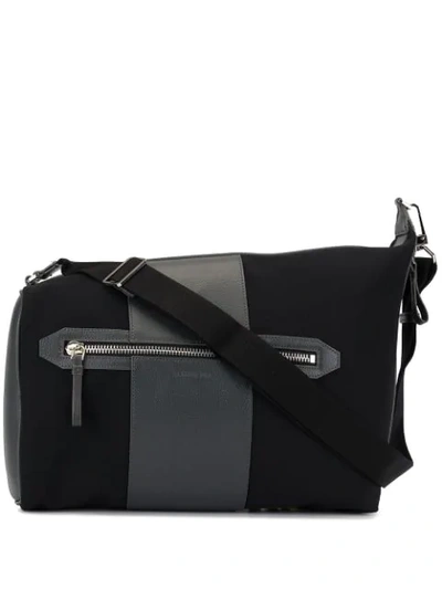 Cerruti 1881 Contrast Panel Shoulder Bag In Black
