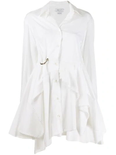 Act N°1 Draped Shirt Dress In White