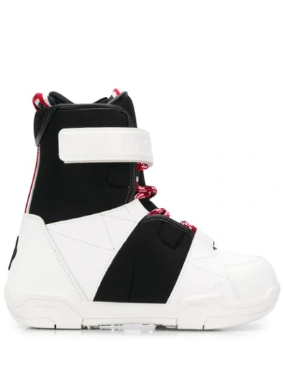 Moncler Lace-up Ankle Boots In White