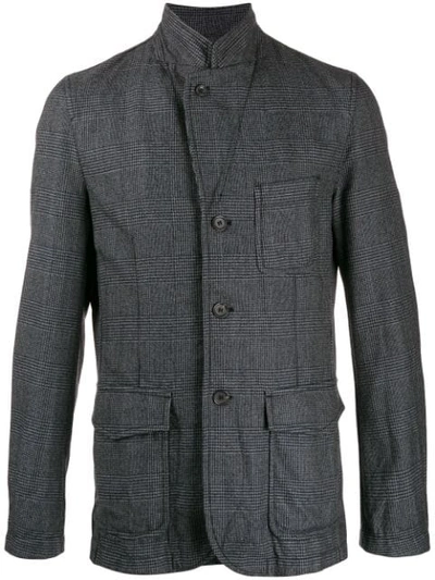 Comme Des Garçons Shirt Glen Check Fitted Blazer In Grey