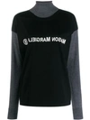 Mm6 Maison Margiela Layered Roll-neck T-shirt-effect Jumper In Black