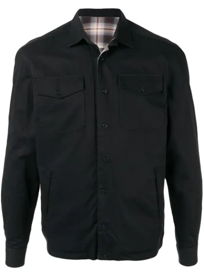 Kent & Curwen Flap Pocket Shirt Jacket In Black
