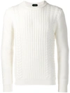 Zanone Crew-neck Knit Jumper In White