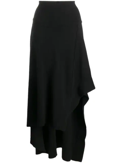 Ilaria Nistri Asymmetric Midi Skirt In Black