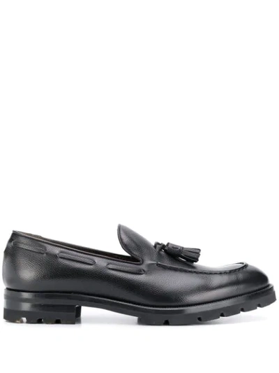 Fratelli Rossetti Textured Loafers In Black