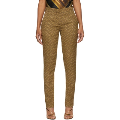 Burberry Monogram Print Tailored Trousers In Brown