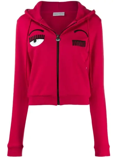 Chiara Ferragni Flirting Zipped Hoodie In Red