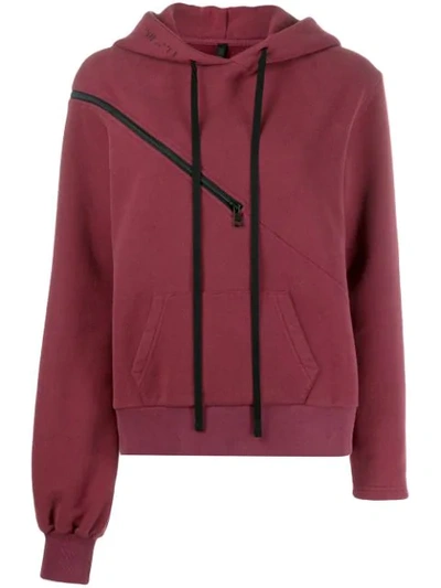 Ben Taverniti Unravel Project Zip Detail Hoodie In Red