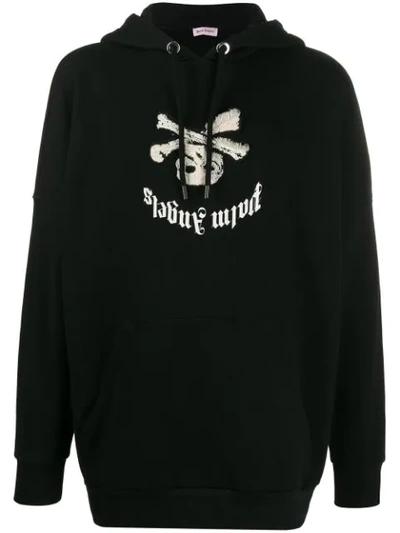 Palm Angels Upside Down Logo Hoodie In Black