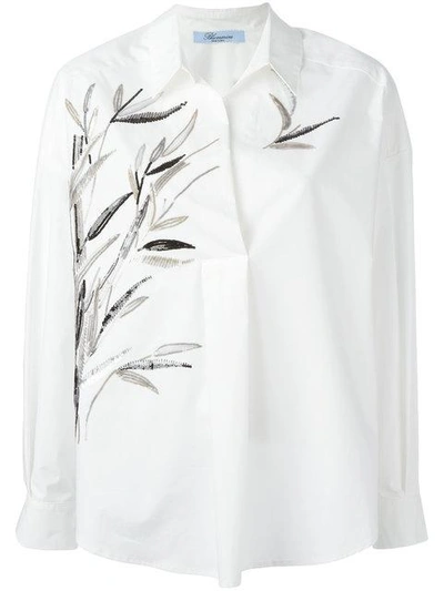 Blumarine Embroidered Shirt In White