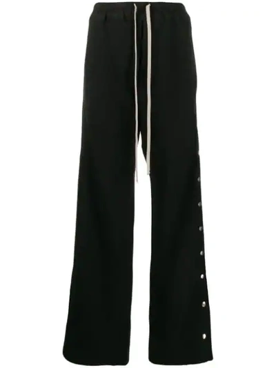 Rick Owens Drkshdw Flared Track Trousers In Black
