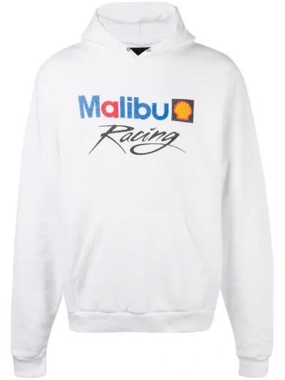 Local Authority Printed 'malibu Racing' Hoodie In White