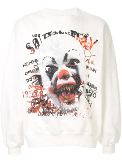 Doublet Clown Print Sweatshirt In White
