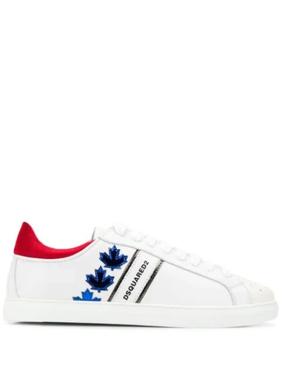 Dsquared2 Canadian Team Leather Low-top Sneakers In White