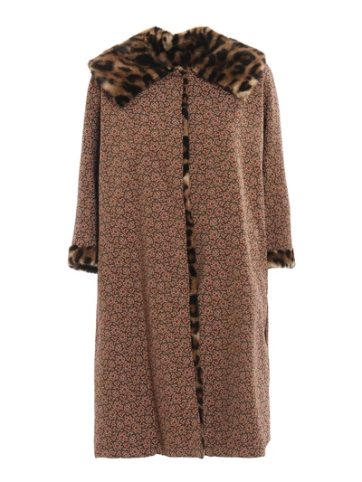 Etro Leo Faux Fur Reversible Coat In Multicolour