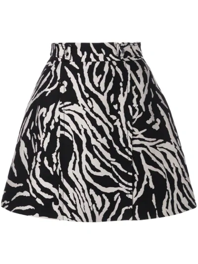 Proenza Schouler Short A-line Jacquard Skirt In Black/ecru