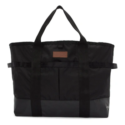 Yohji Yamamoto Logo Embroidered Nylon Tote Bag In Black