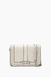 Rebecca Minkoff Love Chevron Quilt Small Leather Crossbody In Putty