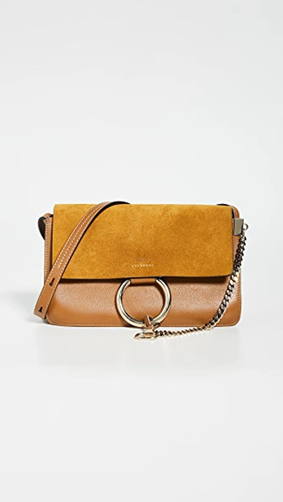 Pre-owned Chloé Chloe Brown Leather Suede Faye Small Bag