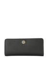 Tory Burch Robinson Bi-fold Leather Wallet In Black