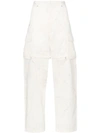 Jacquemus Zip-detailed Canvas Cargo Trousers In White