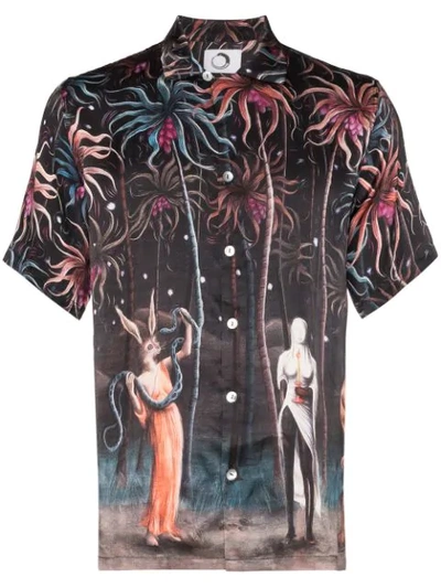 Endless Joy Paradise Lost Camp-collar Printed Silk Shirt In Multi