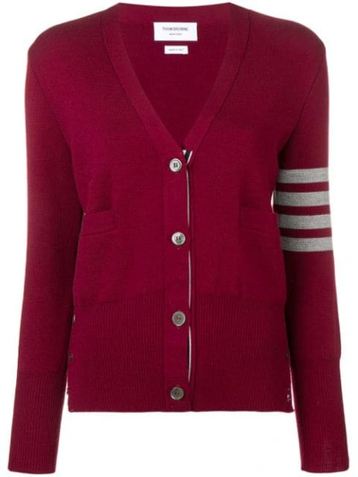 Thom Browne 4-bar Milano Cardigan In Red