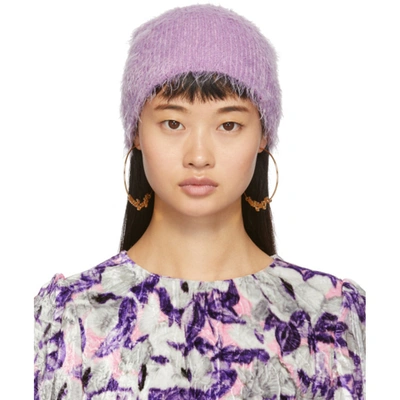 Marc Jacobs Purple Furry Beanie In 533 Lilac