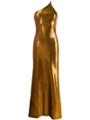 Galvan Glided Roxy Dress In Gold