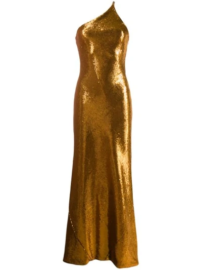 Galvan Glided Roxy Dress In Gold
