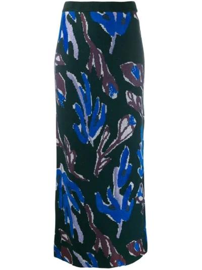 Christian Wijnants Floral Knit Skirt In Green