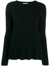 Allude Ribbed Design Jumper In Black