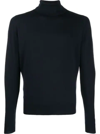 John Smedley Connell Roll-neck Jumper In Blue