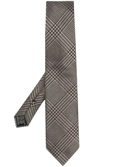 Tom Ford Prince Of Wales Tie In 棕色