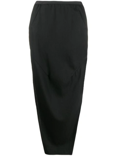 Rick Owens High-waisted Long Skirt In 黑色