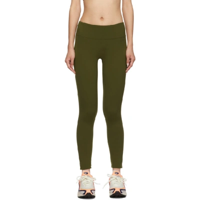 Victoria Beckham Cropped Sports Leggings In Army Green
