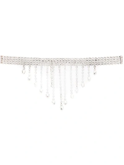 Alessandra Rich Crystal-embellished Belt In Silver