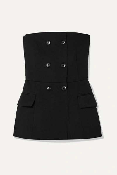 Givenchy Double-breasted Wool-blend Twill Bustier Top In Black