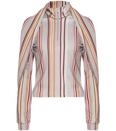 Y/project Asymmetric Striped Blouse In Multicoloured