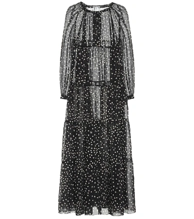 Stella Mccartney Polka-dot Cotton And Silk Maxi Dress In Black