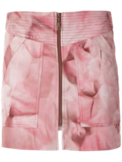 Andrea Bogosian Plata Leather Skirt In Pink